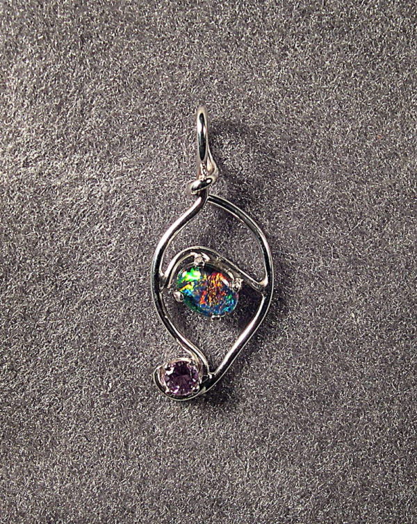Opal and Amethyst Pendant OPCR-23A